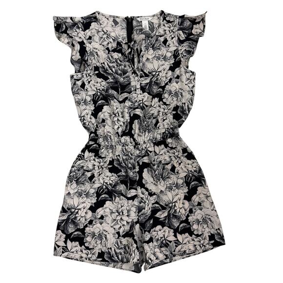 WHBM White House Black Market Floral Feminine Bloomcore Romper Size Small - Picture 1 of 6